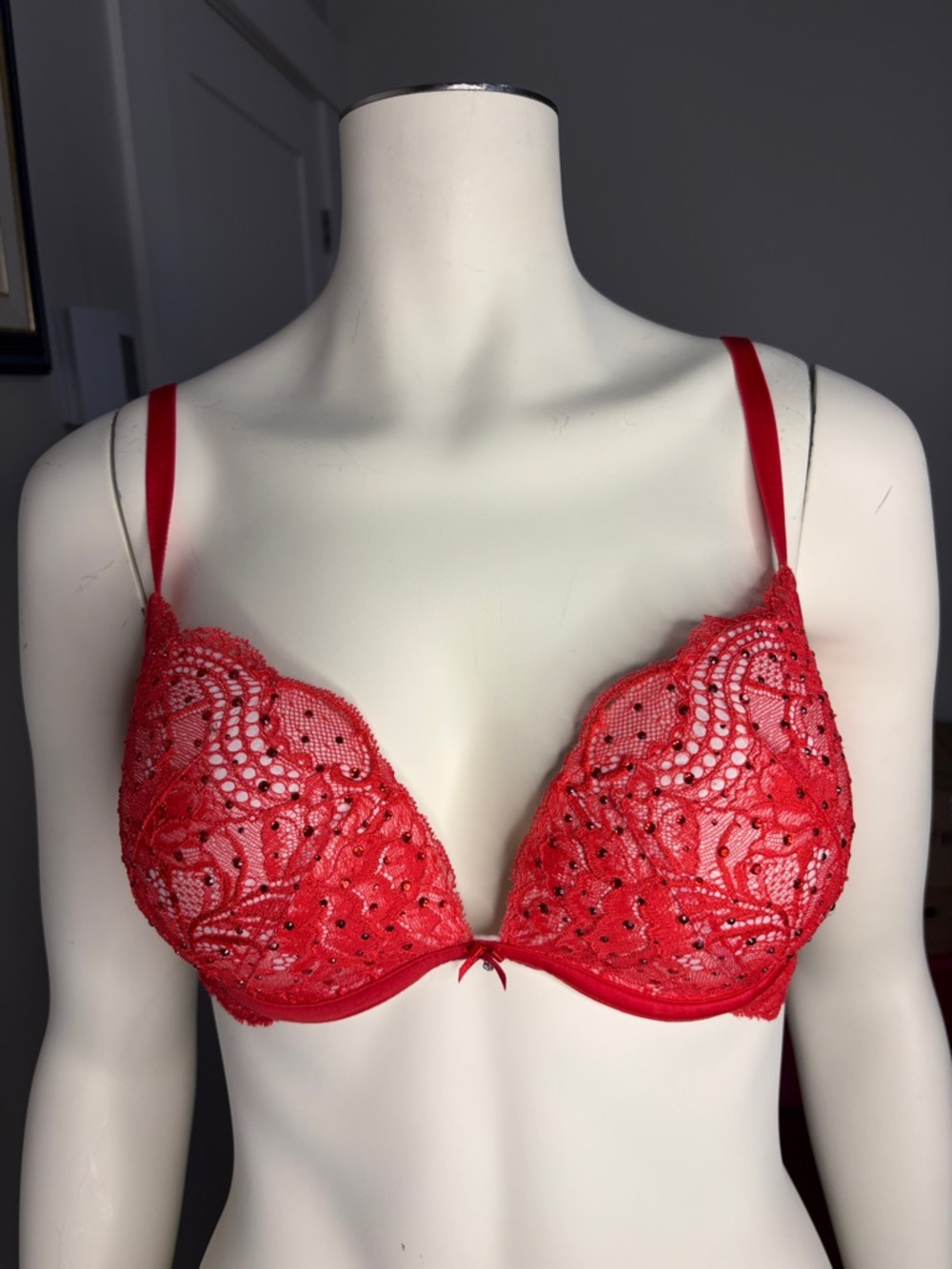 Victoria secret plunge red bra with gems 34D - Women Intimates & Sleepwear